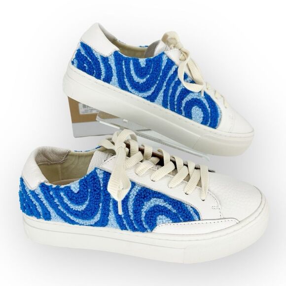 SOLUDOS NIB Ibiza Platform Sneaker Psychedelic Swirl Marine Blue Anthropologie‎ - Picture 3 of 12